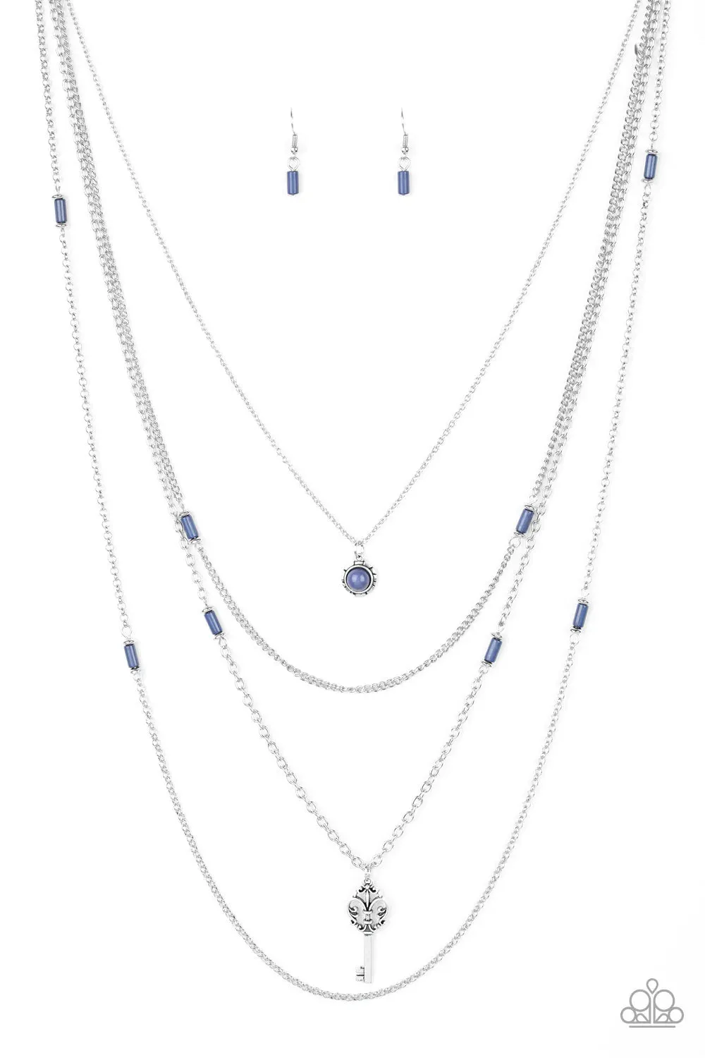 Paparazzi Necklace ~ Key Keynote - Blue