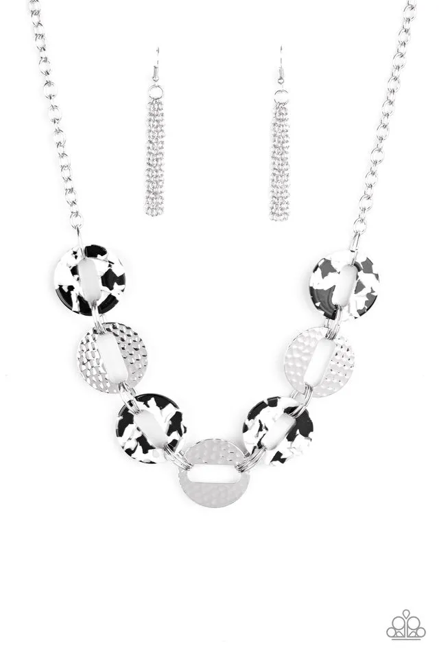 Paparazzi Necklace ~ Retro Retrograde - White