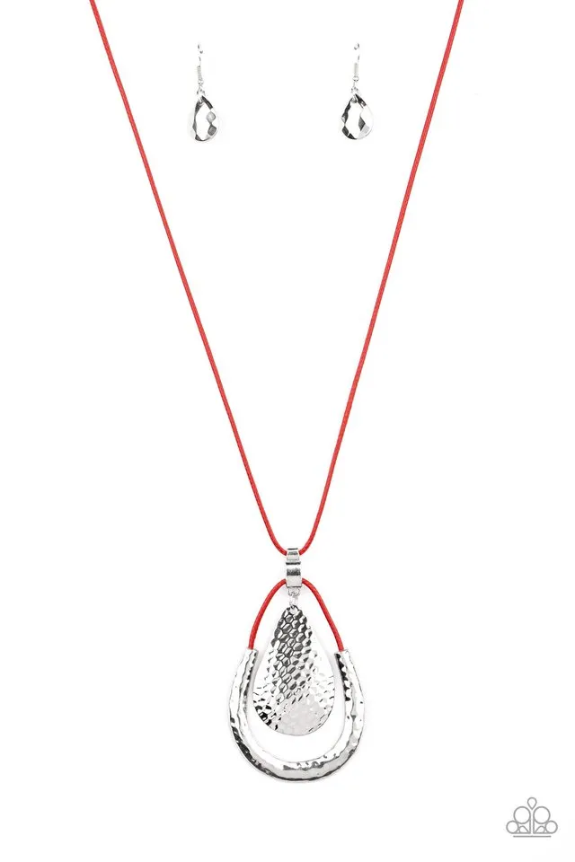 Paparazzi Necklace ~ Texture Trekker - Red