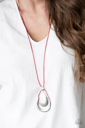 Paparazzi Necklace ~ Texture Trekker - Red
