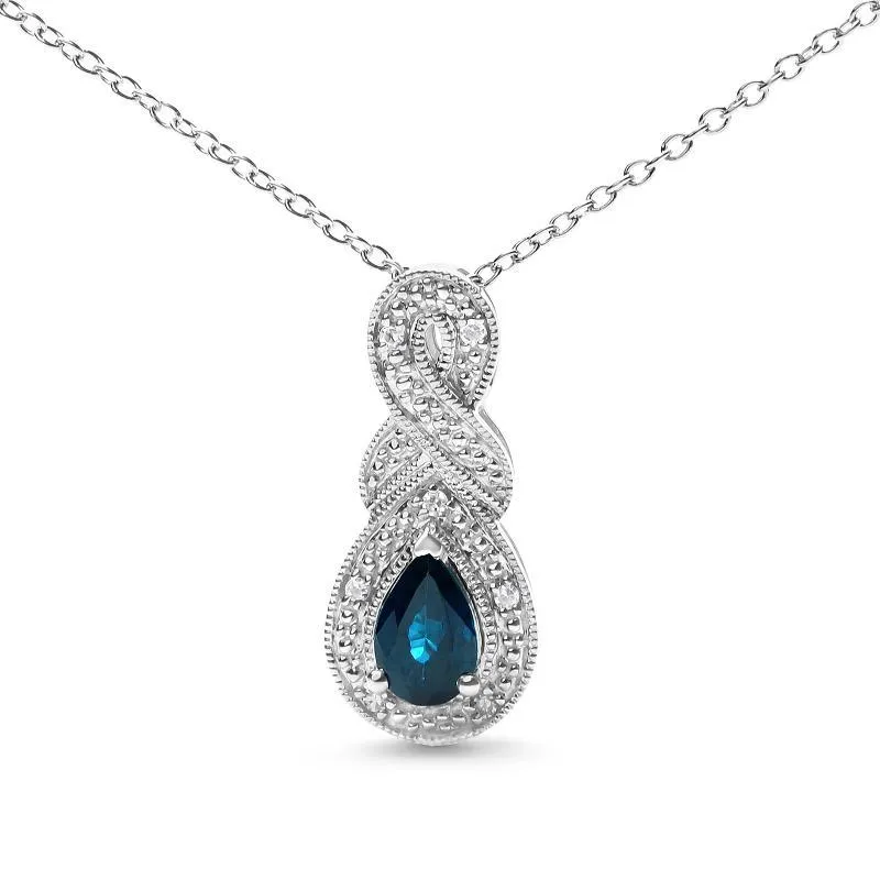Pear Sapphire and Diamond Accent Infinity