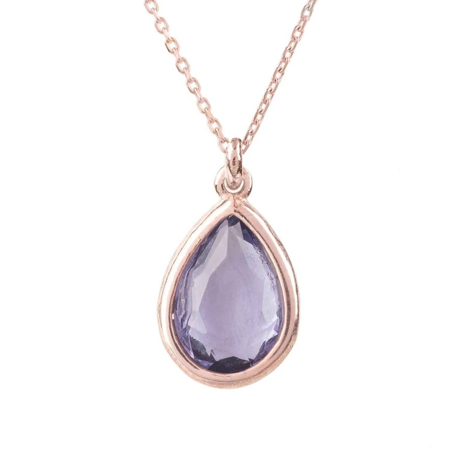 Pisa Necklace Dipped in Rosegold with Amethyst