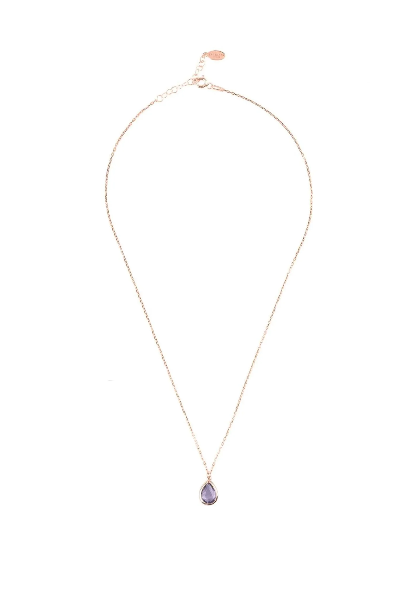 Pisa Necklace Dipped in Rosegold with Amethyst