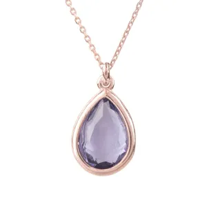 Pisa Necklace Dipped in Rosegold with Amethyst