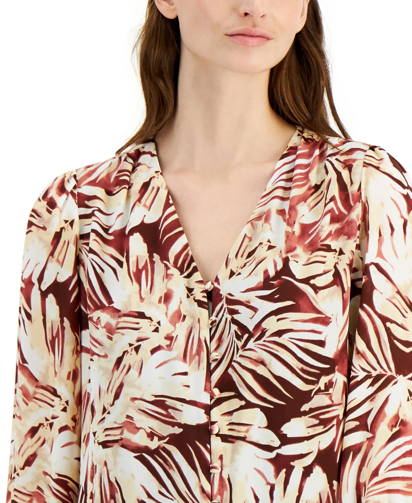 Printed Button-Front Shirt