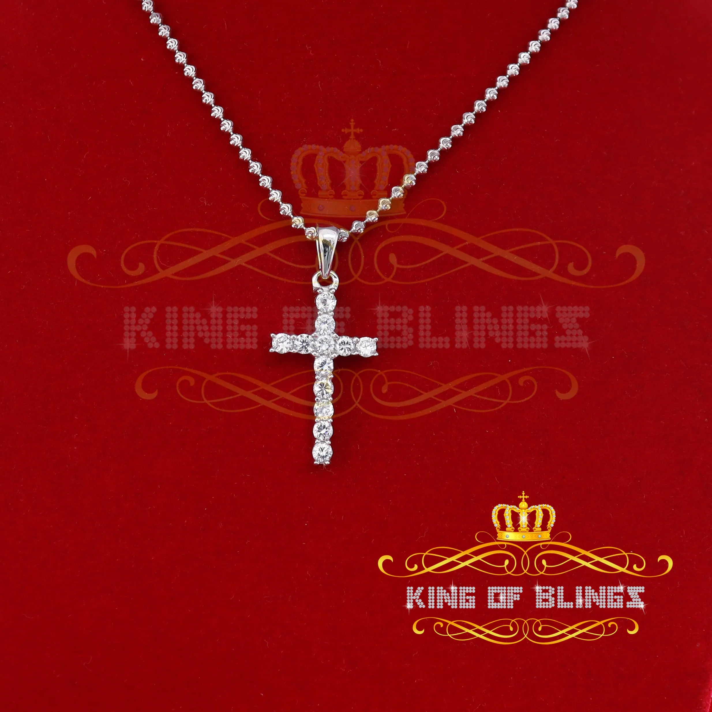 Promise White CROSS Shape Pendant Sterling Silver 2.04ct Cubic Zirconia Stone