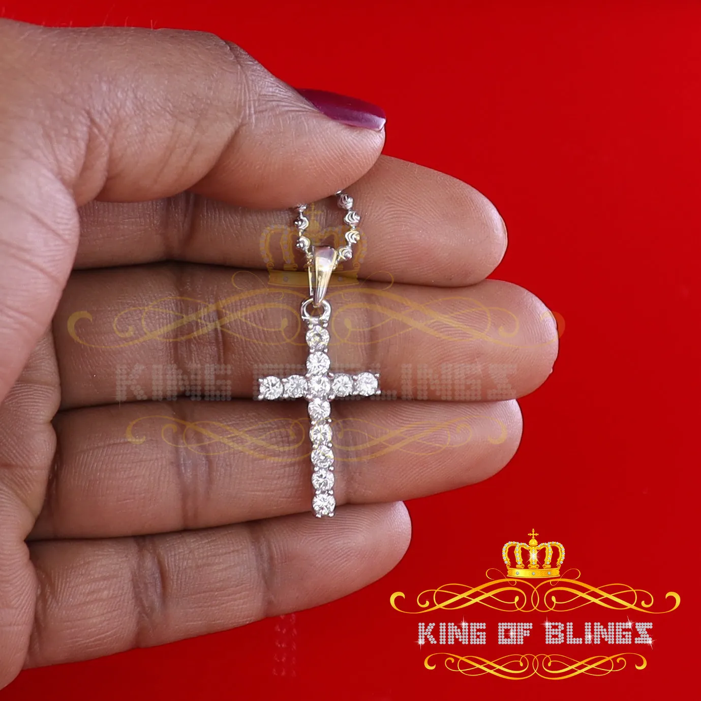 Promise White CROSS Shape Pendant Sterling Silver 2.04ct Cubic Zirconia Stone