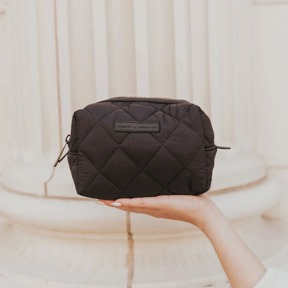 Quilted Black cosmetic case