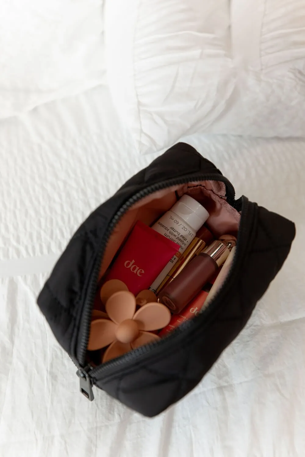 Quilted Black cosmetic case