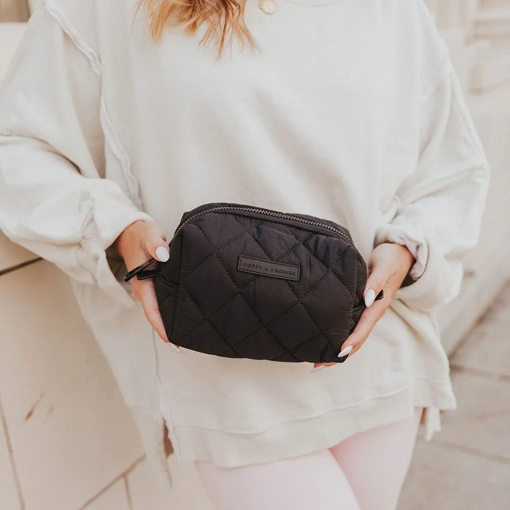 Quilted Black cosmetic case