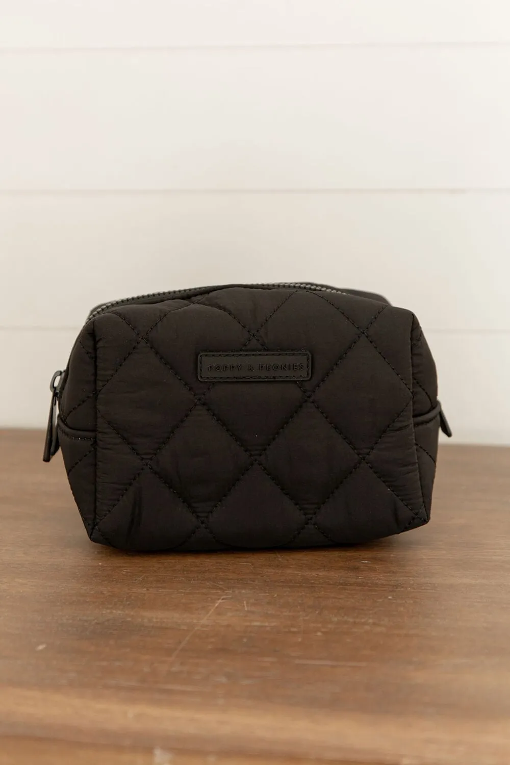 Quilted Black cosmetic case