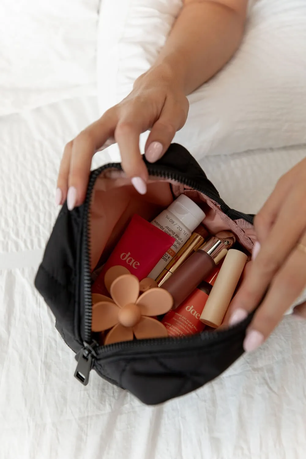 Quilted Black cosmetic case