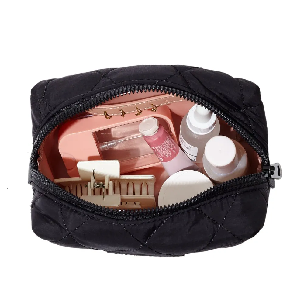 Quilted Black cosmetic case