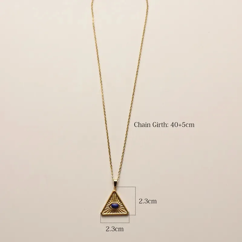 Radiant Azure Triangle Necklace