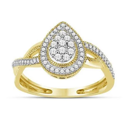 Radiant Sparkle: 10K 0.25CT D-Ladies Rings