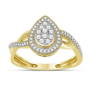 Radiant Sparkle: 10K 0.25CT D-Ladies Rings