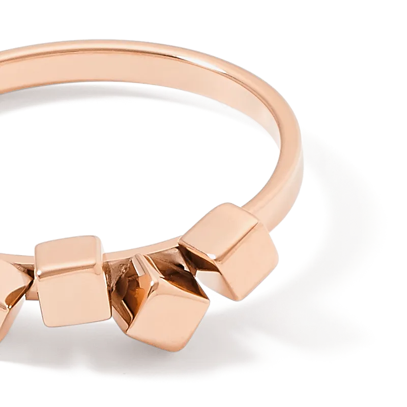 Ring Dancing GeoCUBE® small stainless steel rose gold