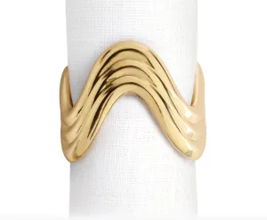 Ripple Napkin Rings Gold (Set of 4)