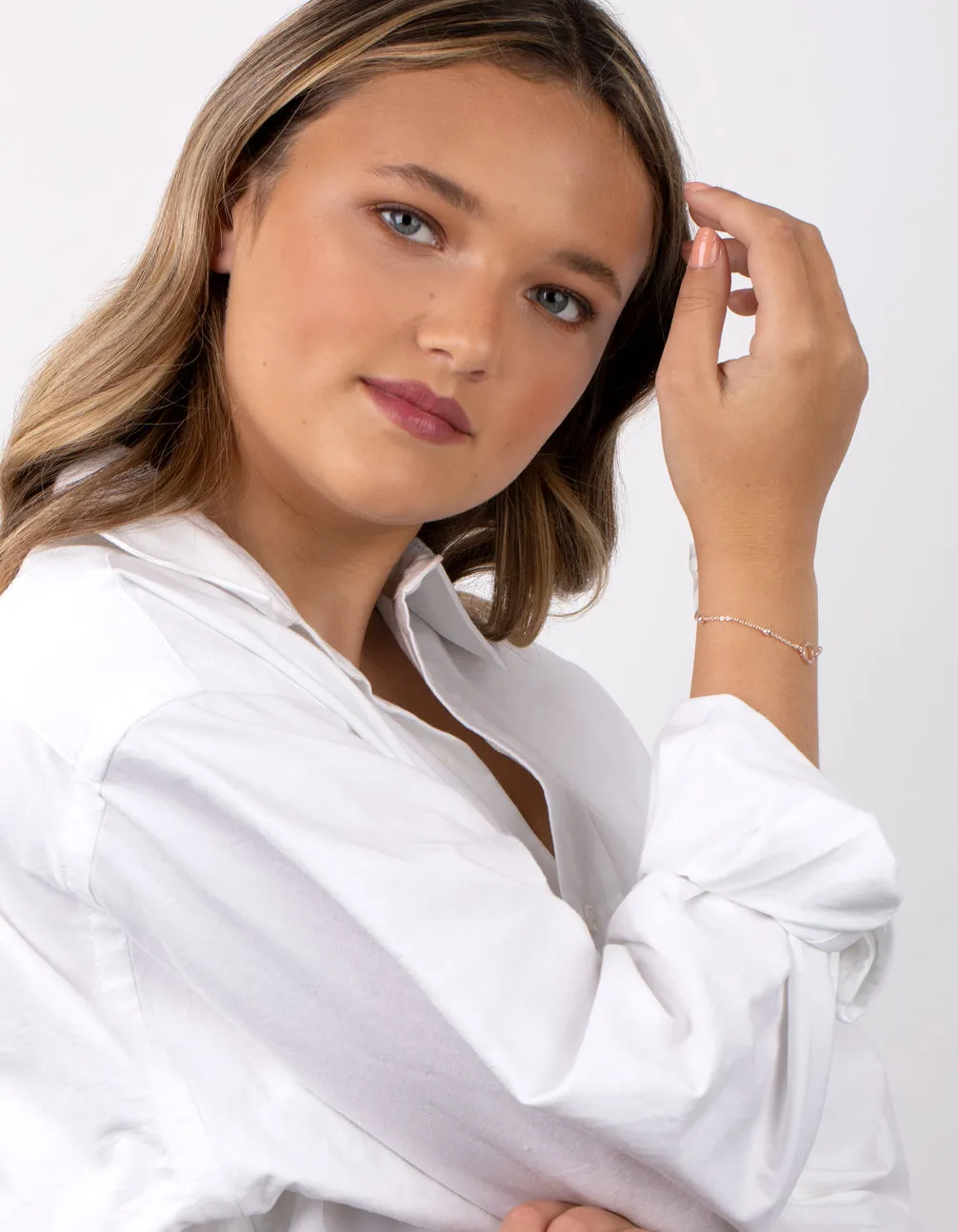 Rose Gold Cubic Zirconia Circle Bracelet & Anklet 4-Pack
