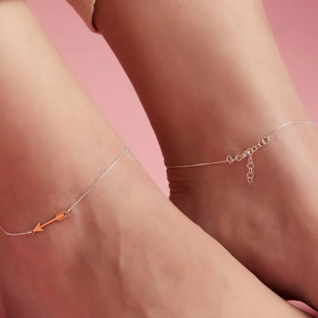 Rose gold plated arrow 925 Sterling Anklets