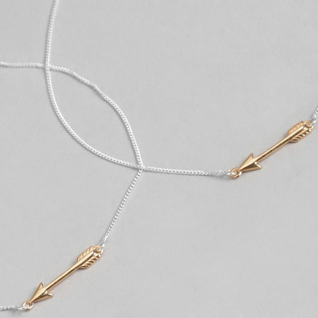Rose gold plated arrow 925 Sterling Anklets