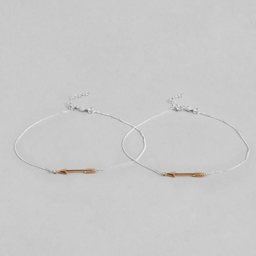 Rose gold plated arrow 925 Sterling Anklets