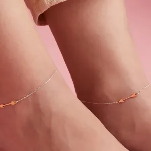 Rose gold plated arrow 925 Sterling Anklets