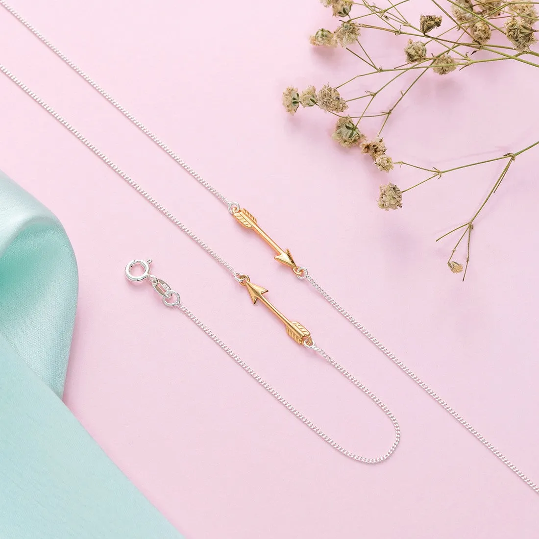 Rose gold plated arrow 925 Sterling Anklets