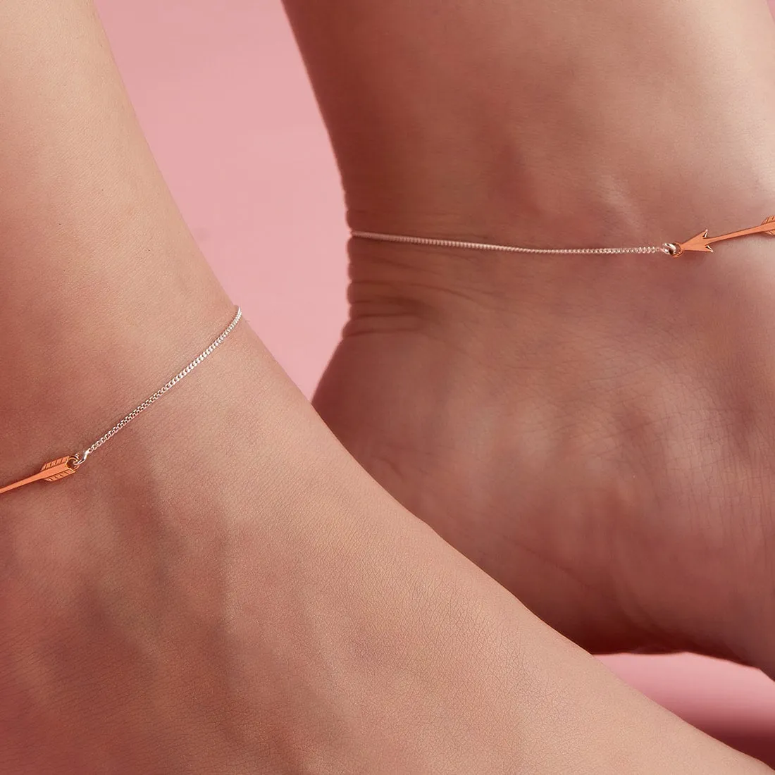 Rose gold plated arrow 925 Sterling Anklets