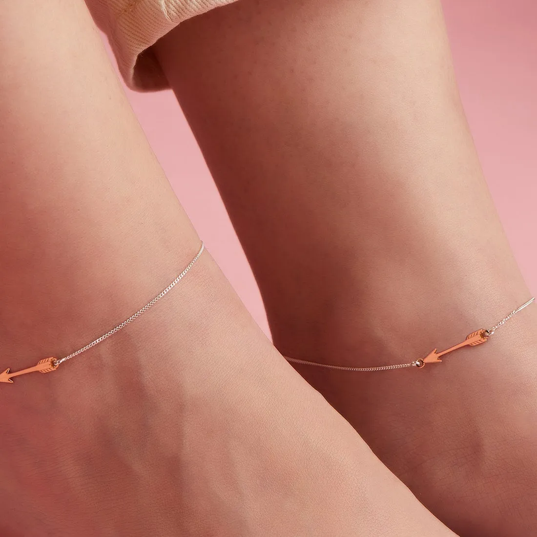 Rose gold plated arrow 925 Sterling Anklets