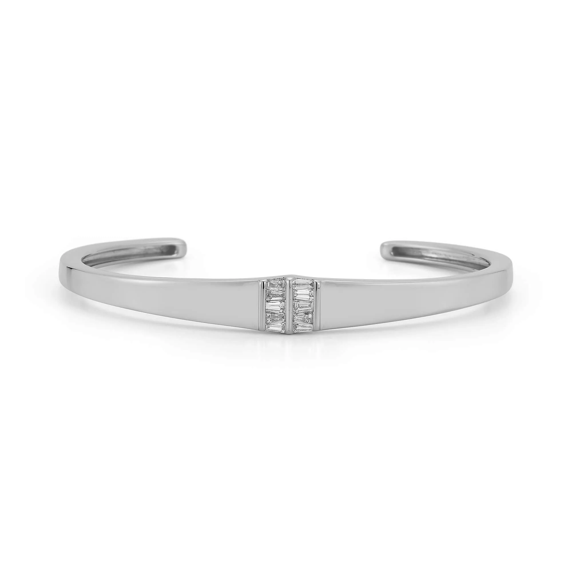 Sadie Pearl Tapered Baguette Gold Cuff