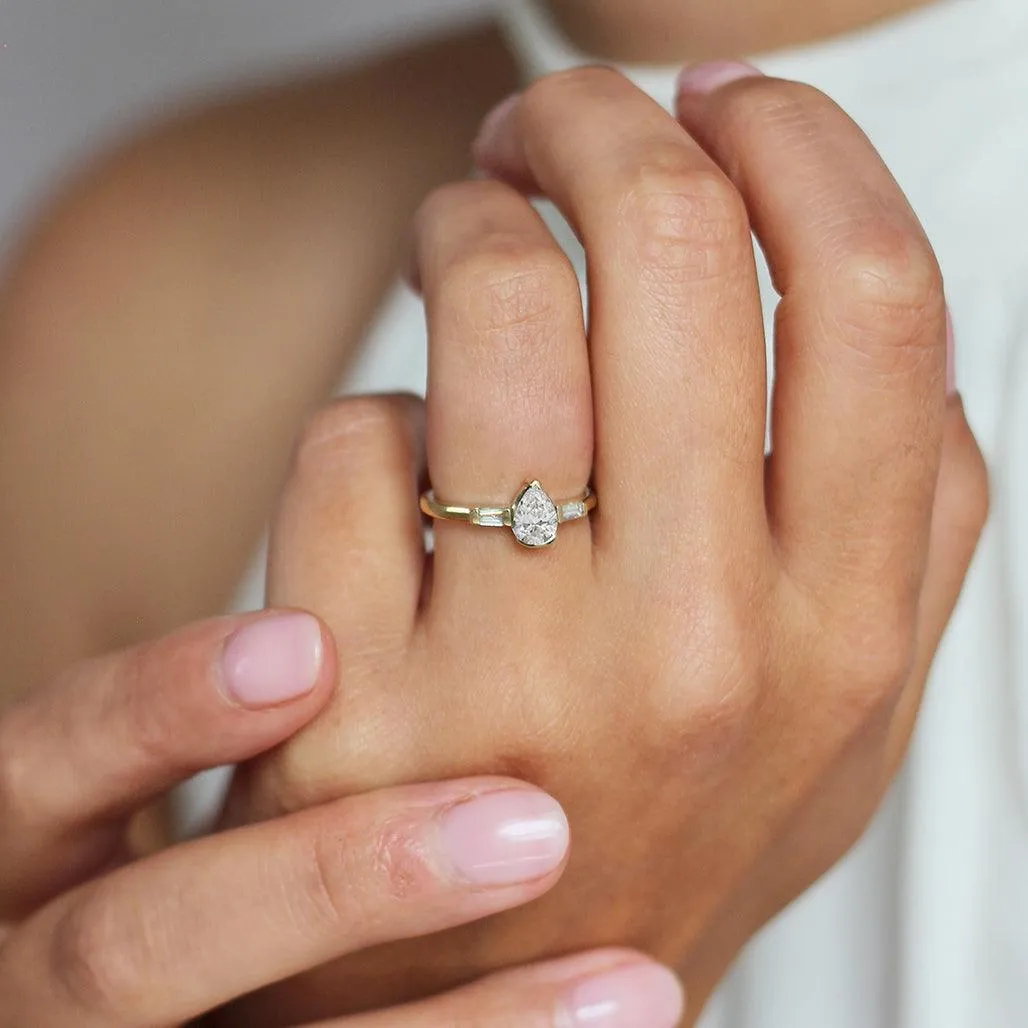 Saffron Pear Diamond Ring