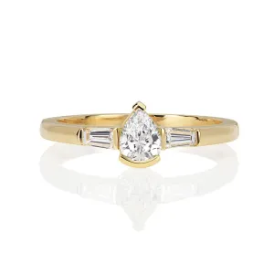 Saffron Pear Diamond Ring
