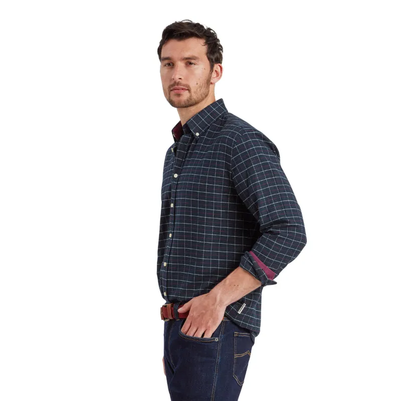 Schoffel Aldeburgh Tailored Mens Shirt - Navy/Red/Ecru Check