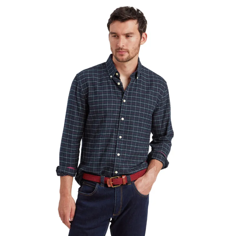 Schoffel Aldeburgh Tailored Mens Shirt - Navy/Red/Ecru Check
