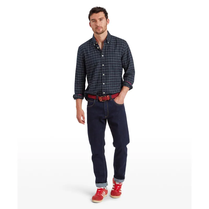 Schoffel Aldeburgh Tailored Mens Shirt - Navy/Red/Ecru Check