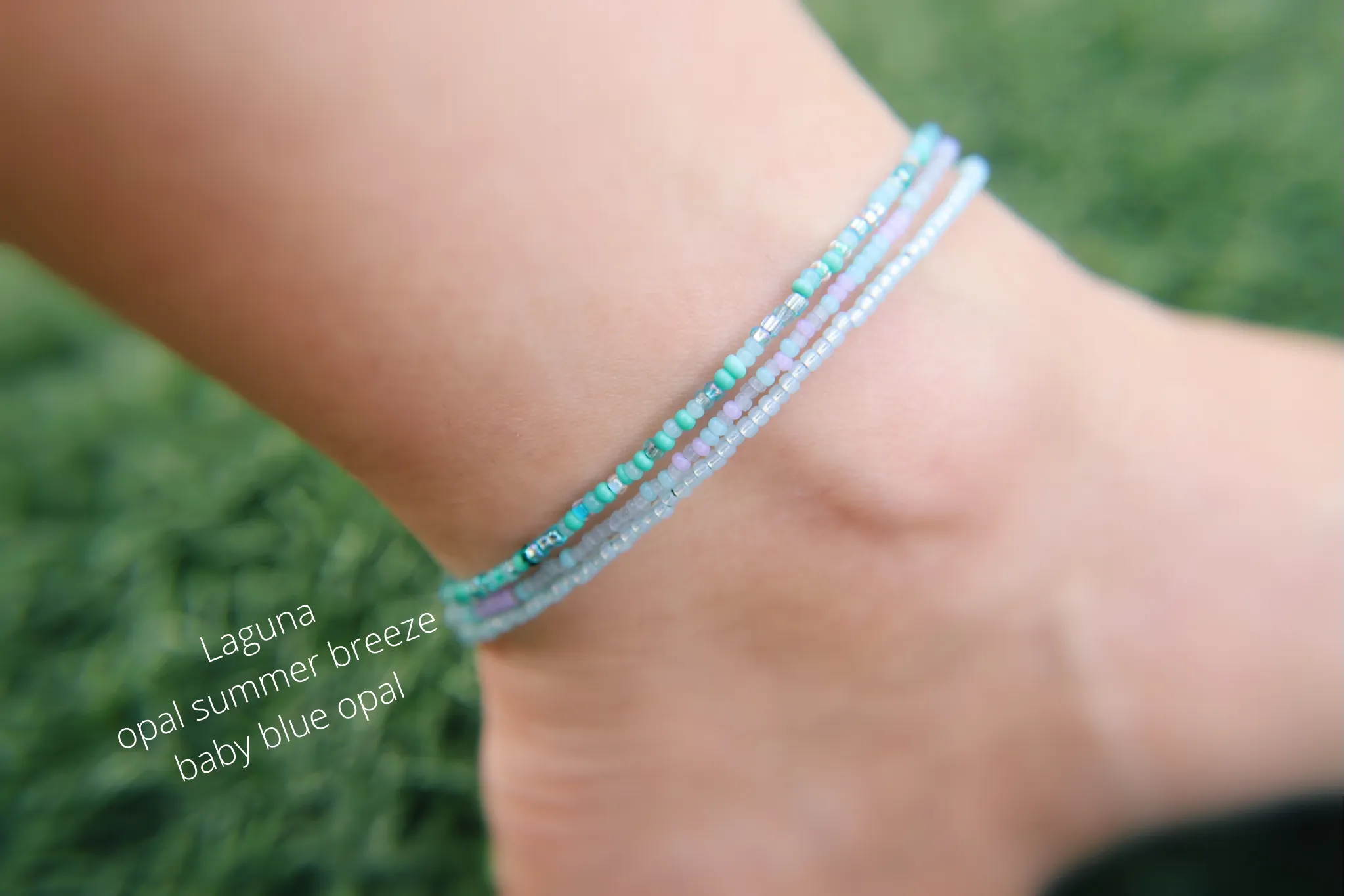 Seed beaded anklets