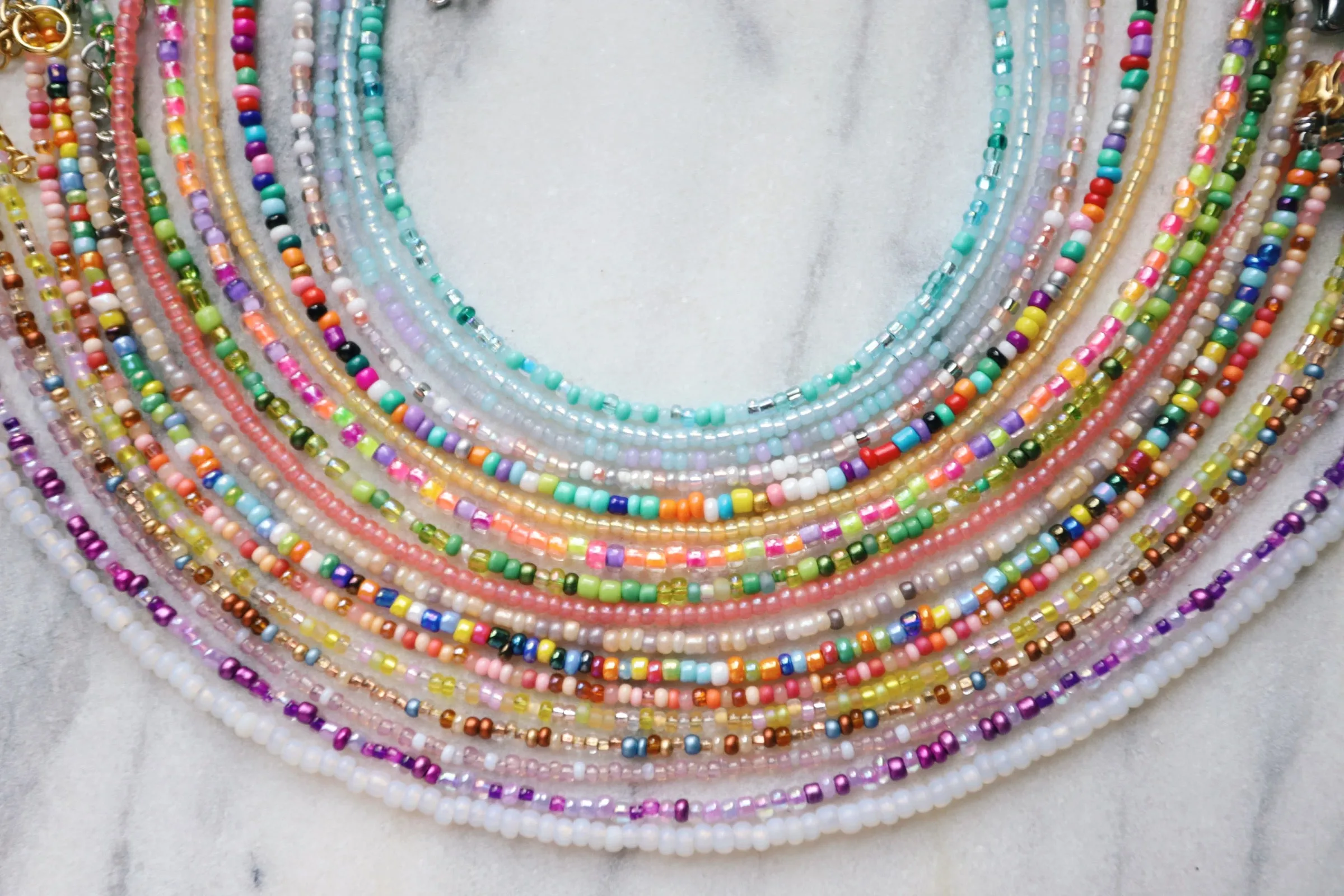 Seed beaded anklets