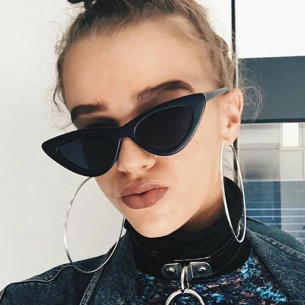 Selene Cat Eye Sunglasses  Vintage Slim Frame UV Eyewear for Women