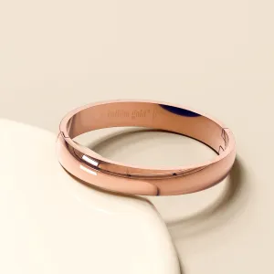Serena Solid Flat Hinged Bangle in Rose Gold