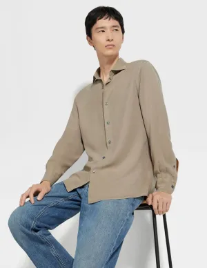 Silk Shirt | Tan