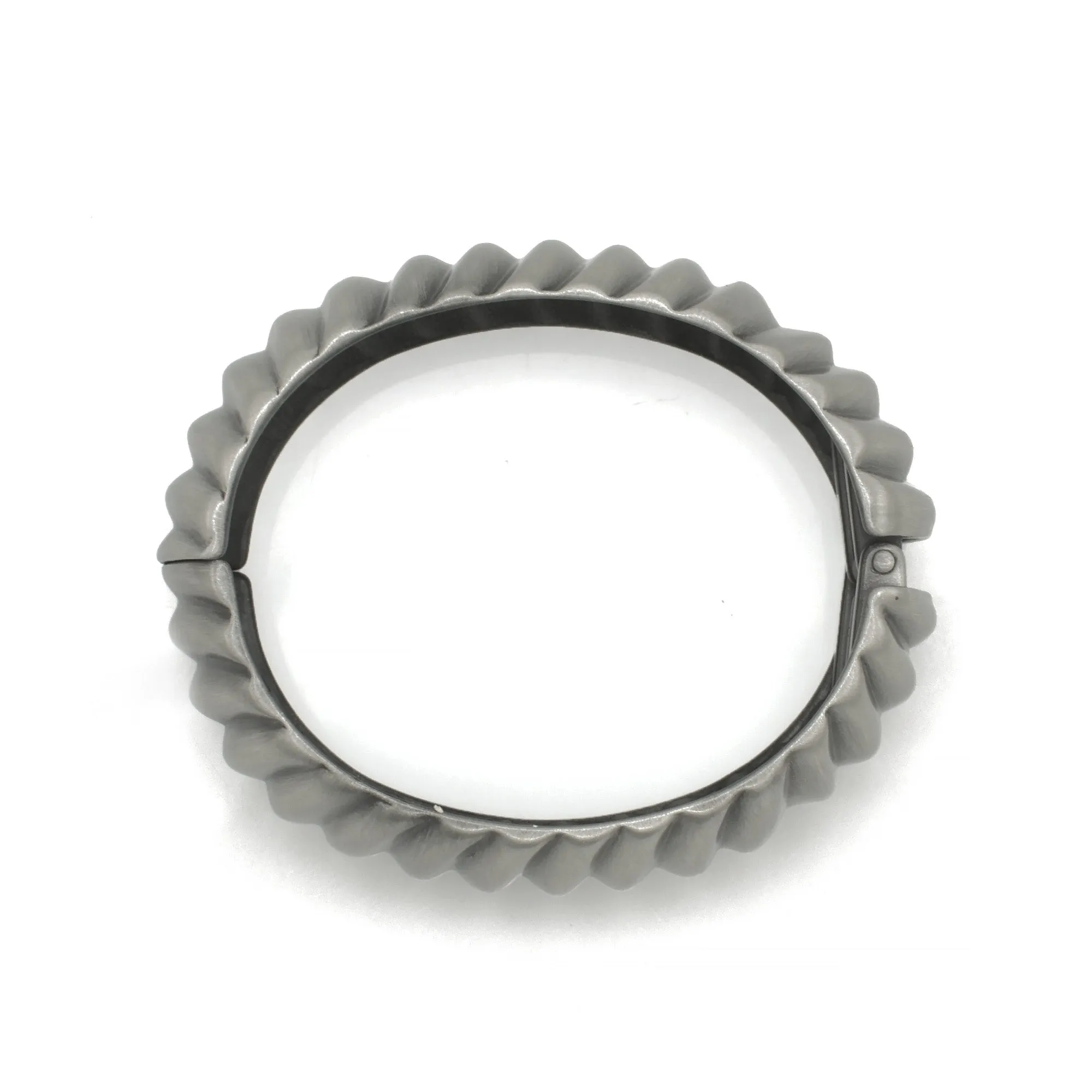 Silver Oxidized Wave  Hinged Bracelet #FW-B9075S
