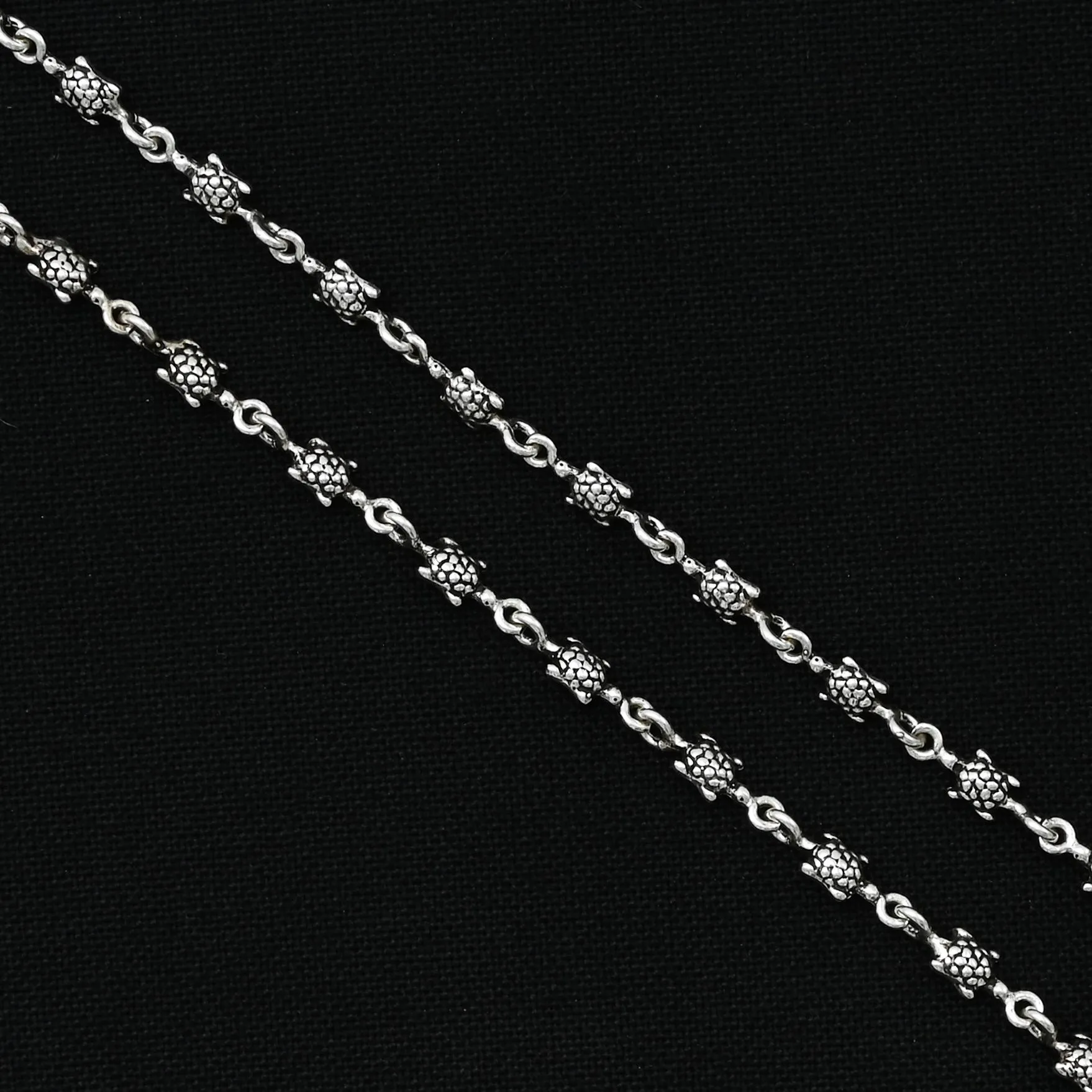Silver Turtle Design Modern Girls Anklets