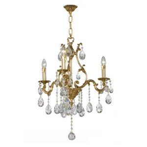 Simple Chandelier 3 Bulbs Gold Oxide