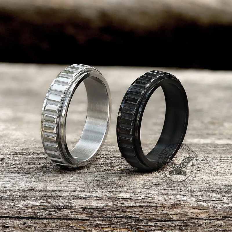 Simple Gear Stainless Steel Spinner Ring