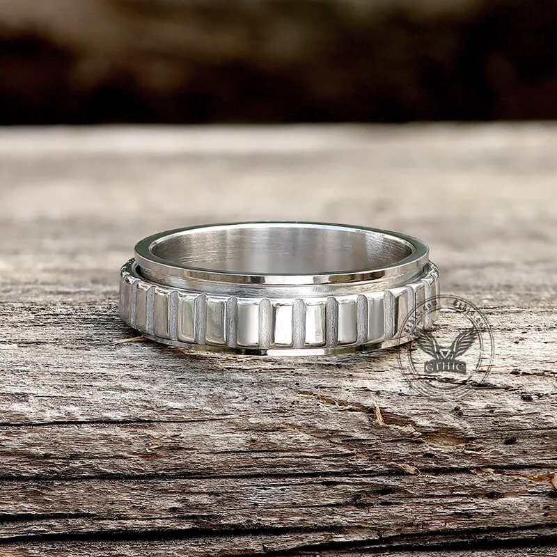 Simple Gear Stainless Steel Spinner Ring