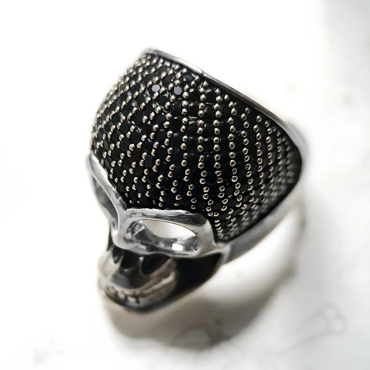 Skull Diamond Pave Setting Ring