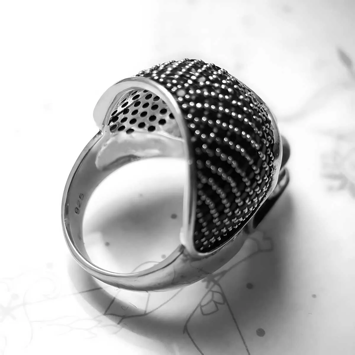 Skull Diamond Pave Setting Ring