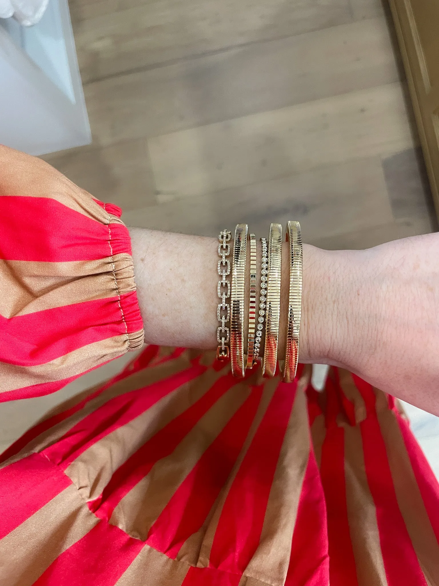 Snake Stretch Chain Bracelet Set in Gold *FINAL SALE*