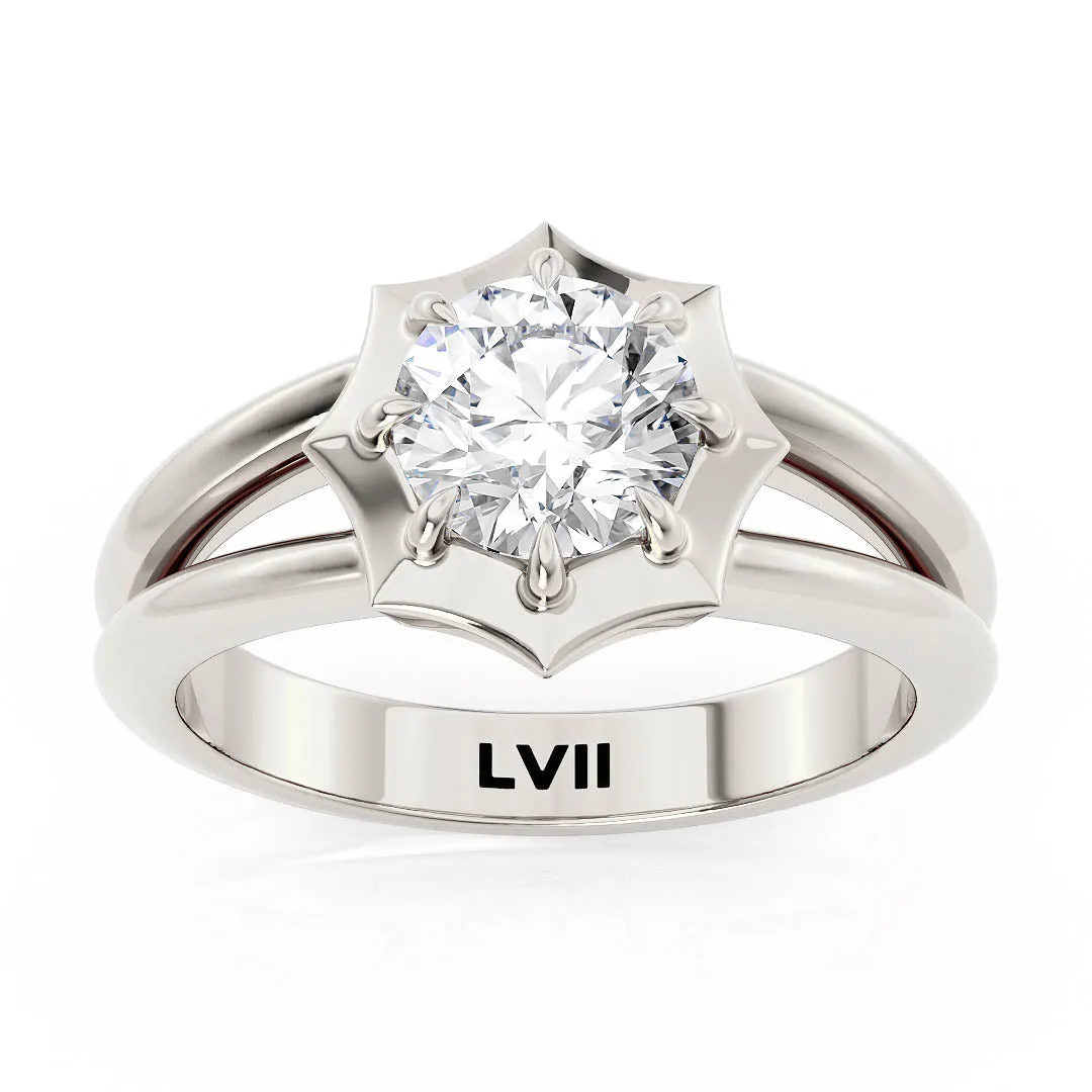 Spiderweb Diamond Engagement Rings Lab Created Diamond Rings- The Charlotte Ring